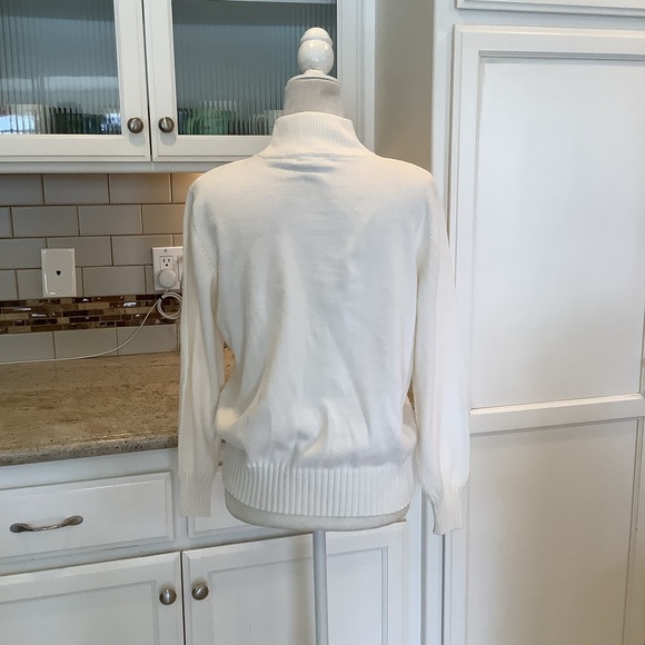dressbarn Classic Cream Turtleneck Mock Neck Sweater Size Large - Picture 4 of 9